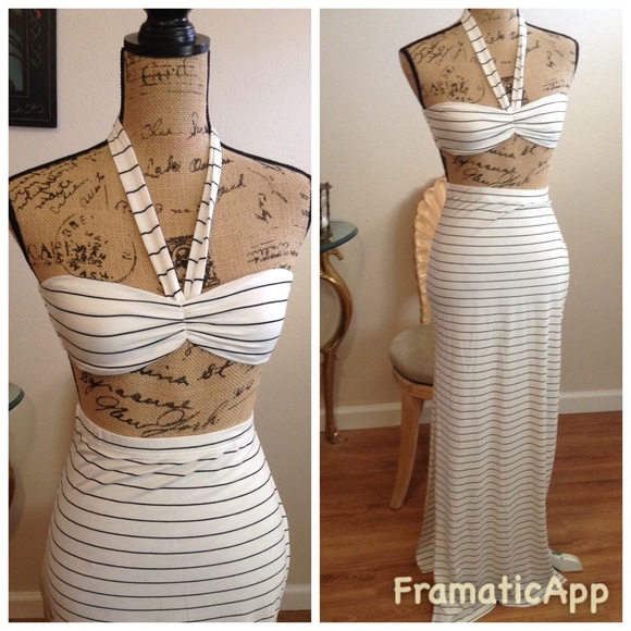Tobi Dresses & Skirts - Tobi  2pc Striped Halter & Skirt